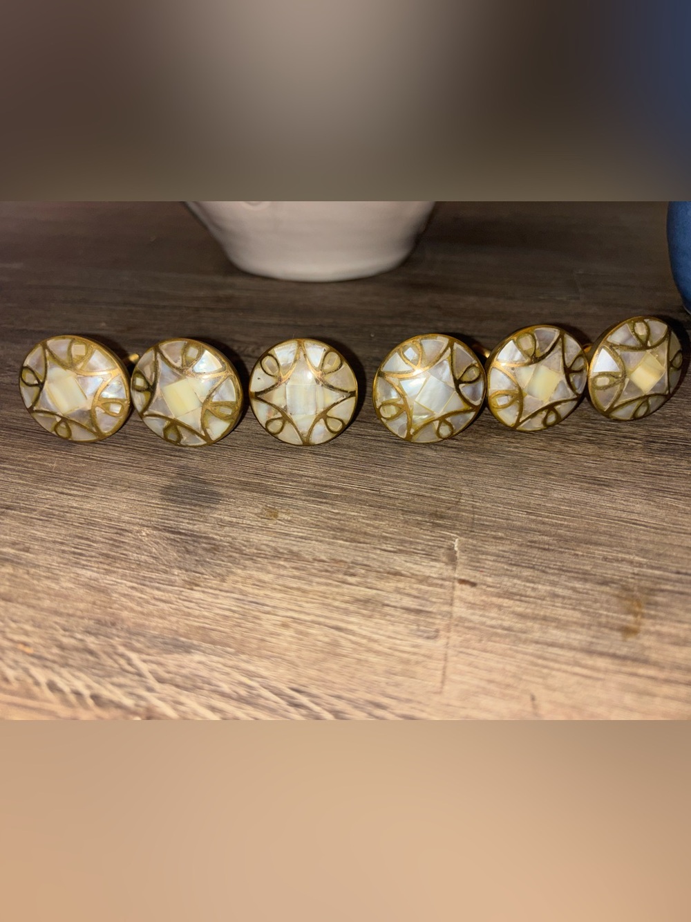 Brass Capiz Metal Knob - Set of 6